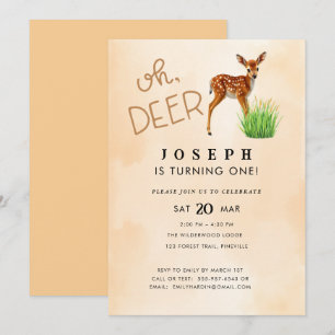 Oh Deer Theme Geburtstagsparty Einladung