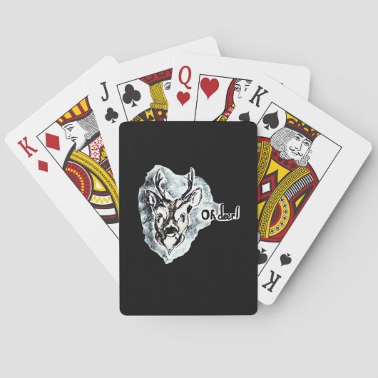 Oh Deer Trendiger moderner Stil Spielkarten (Rückseite)