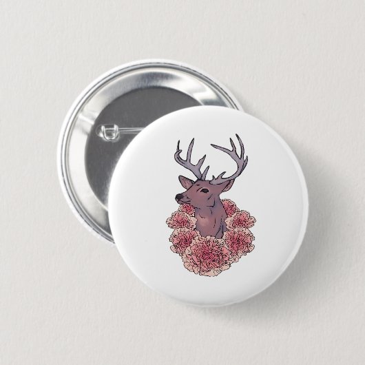 Oh Deer Trendy Minimal Aesthetic  Button (Vorne & Hinten)