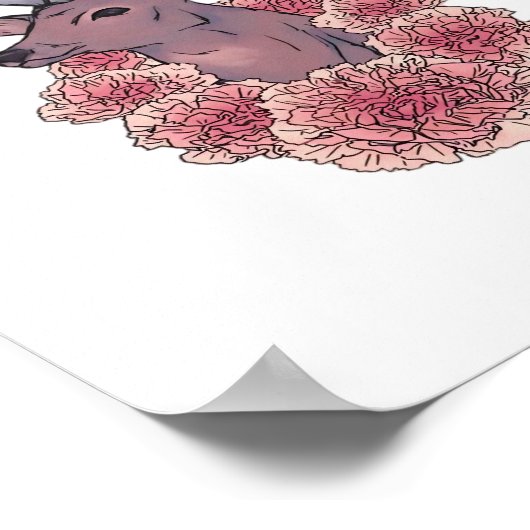 Oh Deer Trendy Minimal Aesthetic  Poster (Ecke)