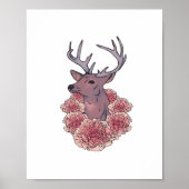 Oh Deer Trendy Minimal Aesthetic  Poster (Vorne)