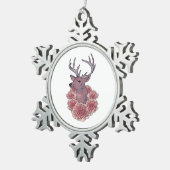 Oh Deer Trendy Minimal Aesthetic Schneeflocken Zinn-Ornament (Rechts)