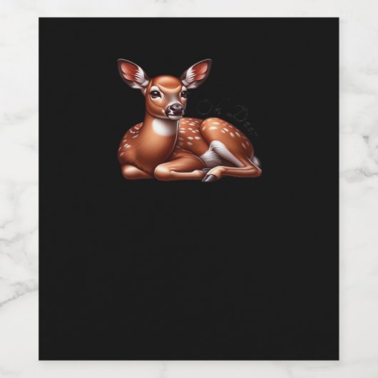 Oh Deer Trendy Modern Aesthetic Weinetikett (Einzelnes Label)