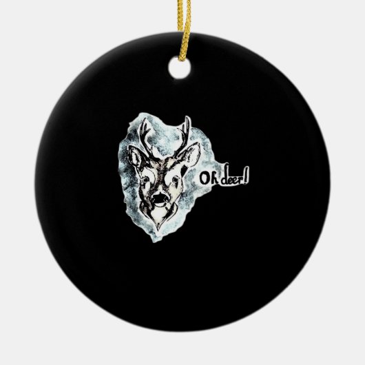 Oh Deer Trendy Moderner Stil Keramik Ornament (Vorne)