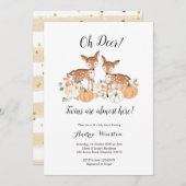 Oh Deer Twins Pumpkin Baby Dusche Einladung (Vorne/Hinten)