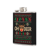 Oh Deer Ugly Christmas Sweater Flask Flachmann (Links)