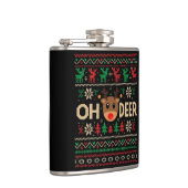 Oh Deer Ugly Christmas Sweater Flask Flachmann (Rechts)