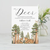 Oh Deer Wald Baby Shower Einladung (Stehend Vorderseite)