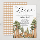 Oh Deer Wald Baby Shower Einladung (Vorne/Hinten)