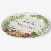 Oh Deer Wald Blumen Babyhirsch Babyparty Pappteller (Schrägansicht)