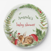 Oh Deer Wald Blumen Babyhirsch Babyparty Pappteller (Vorderseite)