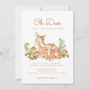 Oh Deer Wald Wald Baby Shower Einladung