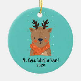 Oh Deer, was für ein Jahr, Funny 2020 Weihnachtsba Keramik Ornament