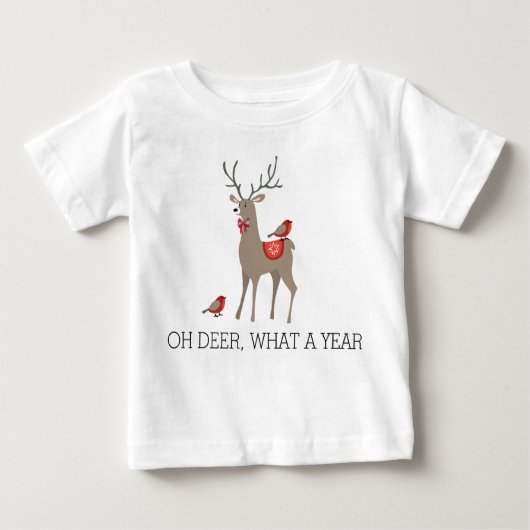 OH DEER WAS FÜR EIN JAHR - Niedliche Weihnachtswil Baby T-shirt (Vorderseite)