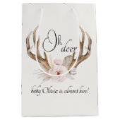 Oh Deer Watercolor Babydusche Geschenktasche Mittlere Geschenktüte (Vorderseite)