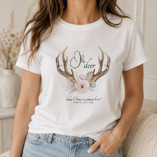 Oh Deer Watercolor Babydusche T-Shirt
