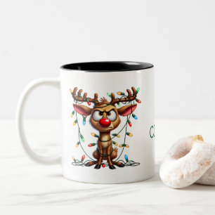 Oh, Deer! Weihnachten ist hier! Mug Zweifarbige Tasse