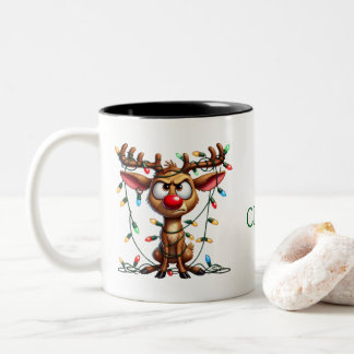 Oh, Deer! Weihnachten ist hier! Mug Zweifarbige Tasse