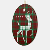 "Oh Deer" Weihnachten Kariert Keramik Ornament (Links)