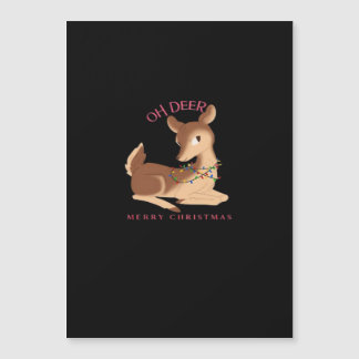 Oh Deer Weihnachten Modernes Design  Magnetkarte
