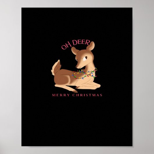 Oh Deer Weihnachten Modernes Design Poster (Vorne)