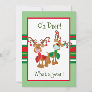 OH Deer Weihnachts-Rentier-Gesichtsmaske 2021 Feiertagskarte
