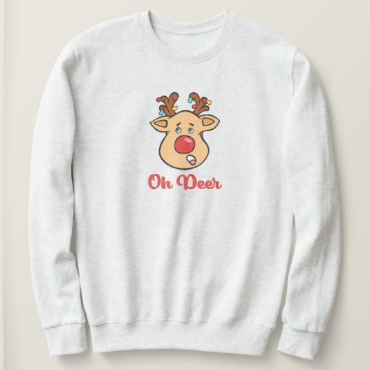 Oh Deer Weihnachtsfeiertag Sweatshirt (Design vorne)