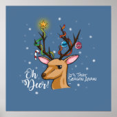 Oh DEER | Weihnachtspuffer Poster (Vorne)
