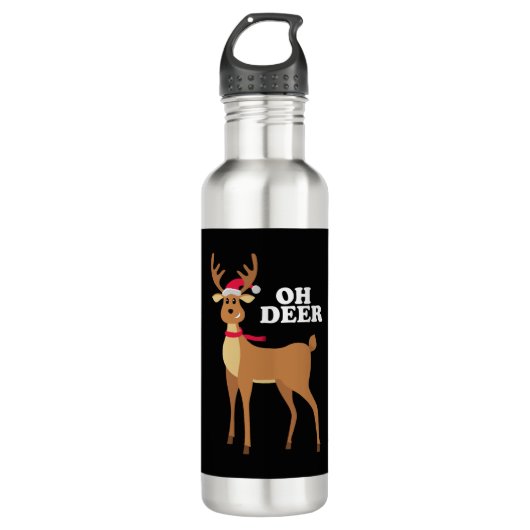 Oh Deer - Weihnachtsrinder Edelstahlflasche (Vorderseite)