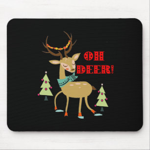 Oh, Deer! Weihnachtswild mit Baumgeschenk Mousepad