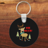 Oh, Deer! Weihnachtswild mit Baumgeschenk Schlüsselanhänger (Vorderseite)