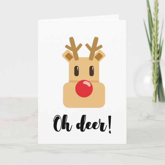 Oh Deer Weihnachtszeit Feiertagskarte (Vorderseite)