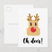 Oh Deer Weihnachtszeit Postkarte (Vorne/Hinten)