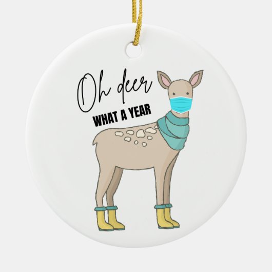 Oh Deer What A Year 2020 Covid Weihnachtsschmuck (Vorne)