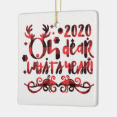Oh Deer What a Year 2020 Red Buffalo Kariert Keramikornament (Links)