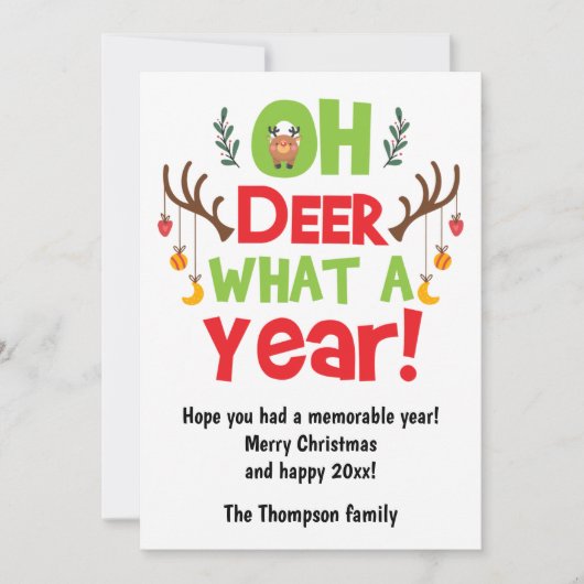 Oh Deer What A Year 2025 Rentier Weihnachten (Vorderseite)