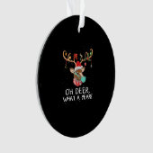 Oh Deer What a Year Christmas Family Style Ornament (Vorderseite)