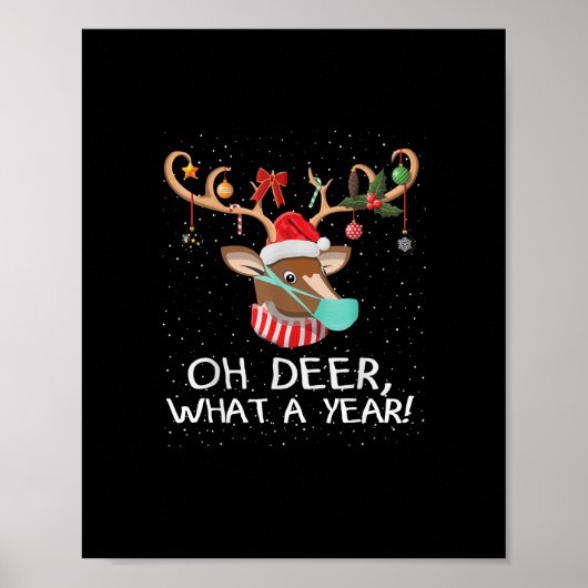 Oh Deer What a Year Christmas Family Style Poster (Vorne)