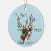 Oh Deer What a Year Christmas Pandemic 2020 Keramik Ornament (Links)