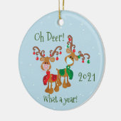 Oh Deer What a Year Christmas Pandemic 2021 Keramik Ornament (Links)