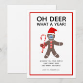 Oh Deer What A Year Funny Christmas 2021 Feiertagskarte (Vorne/Hinten)