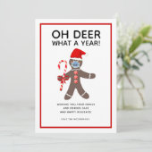 Oh Deer What A Year Funny Christmas 2021 Feiertagskarte (Stehend Vorderseite)