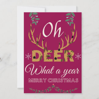 Oh deer what a year Merry Christmas Feiertagskarte