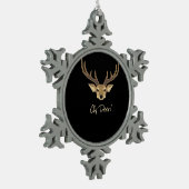 Oh Deer Whimsical Artistic Expression Schneeflocken Zinn-Ornament (Links)