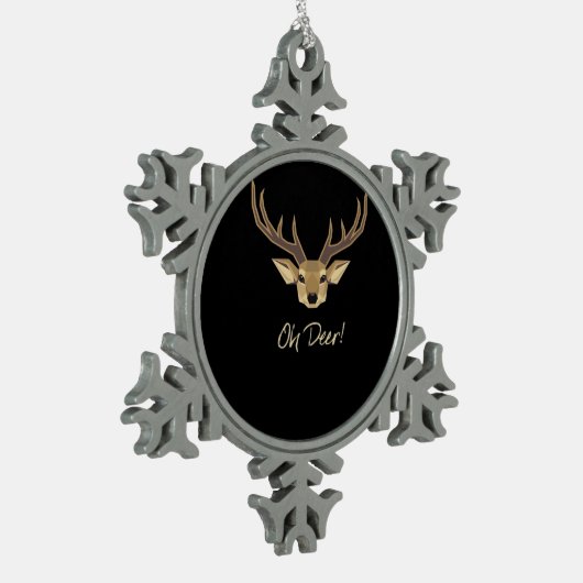 Oh Deer Whimsical Artistic Expression  Schneeflocken Zinn-Ornament (Links)