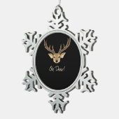 Oh Deer Whimsical Artistic Expression Schneeflocken Zinn-Ornament (Rechts)