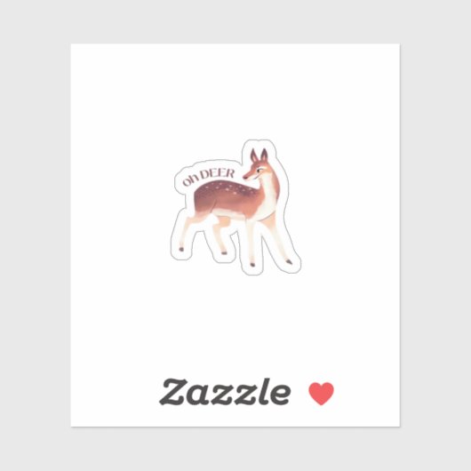 Oh Deer Whimsical Creative Design Aufkleber (Blatt)
