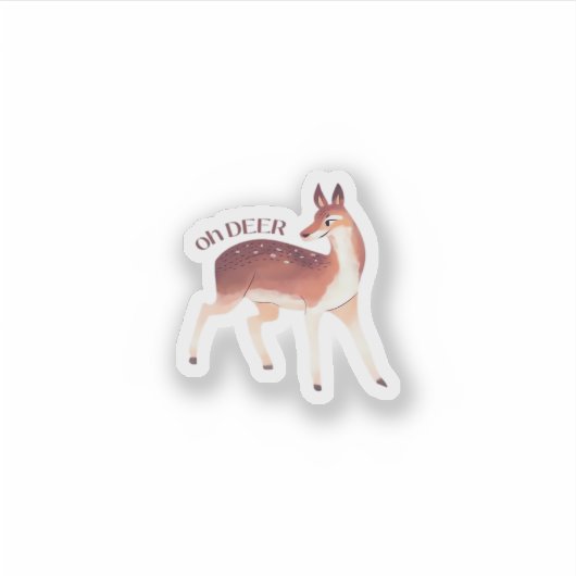 Oh Deer Whimsical Creative Design  Aufkleber (Vorderseite)
