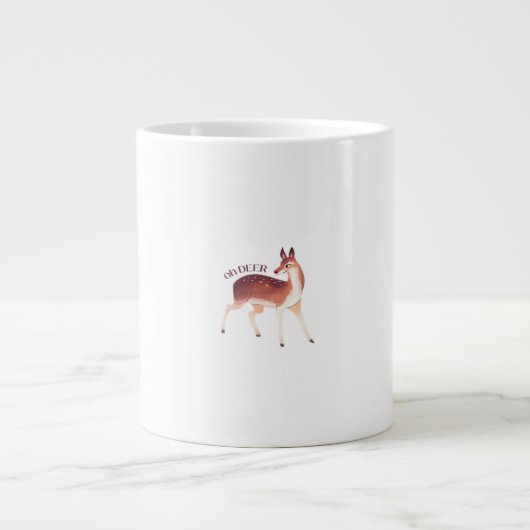 Oh Deer Whimsical Creative Design Jumbo-Tasse (Vorderseite)