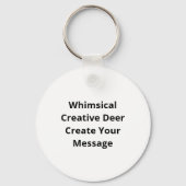 Oh Deer Whimsical Creative Design Keychain Schlüsselanhänger (Rückseite)